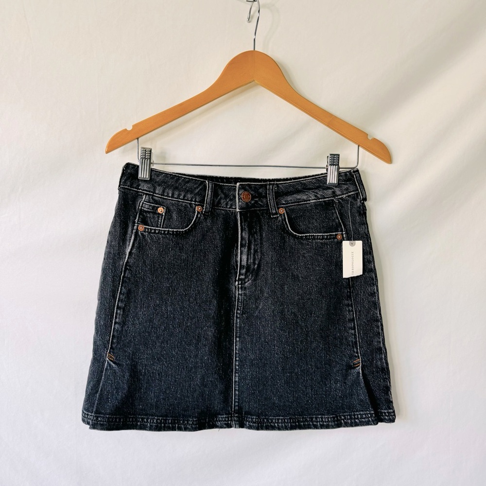 NWT Anthro Pilcro Black Denim Mini Skirt